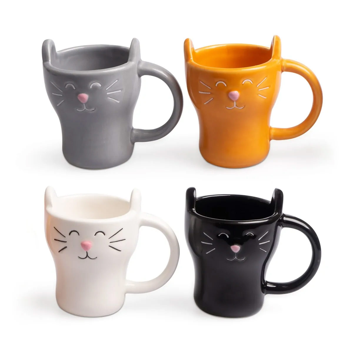 Set tazzine da caffè musetti di gatto colorati