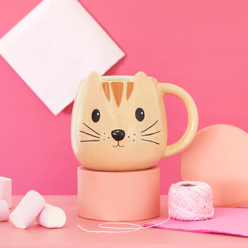 Tazza in ceramica musetto di gatto rosso – Lo Smagatto