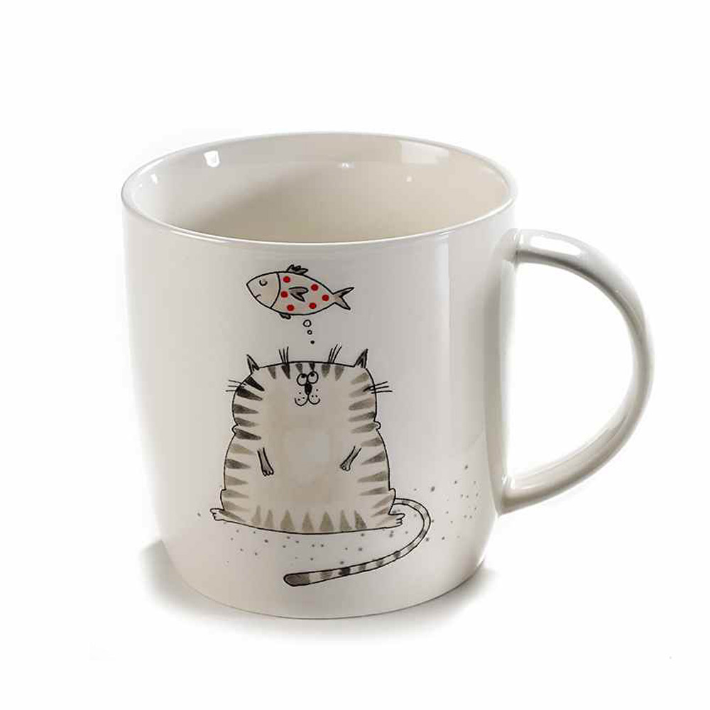 Tazza in ceramica con gatto bianco e nero – Lo Smagatto